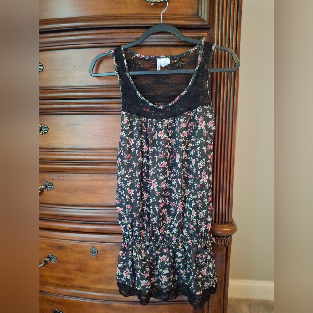 Lily Lou Black Floral Tank Top